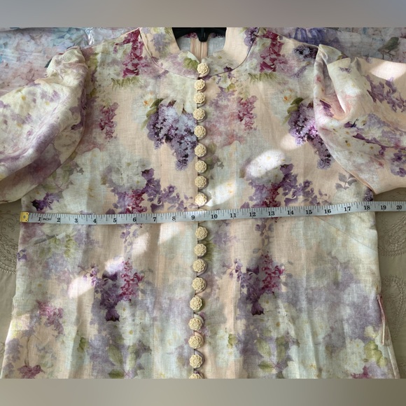 Zimmermann Pastel Floral Belted Dress size AU 2-US 8 - Picture 15 of 16